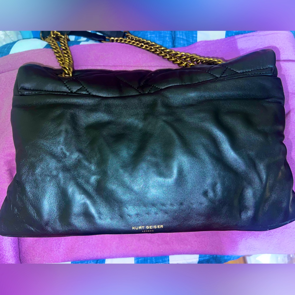 Kurt Geiger Black Quilted Leather Shoulder Bag - Picture 6 of 12
